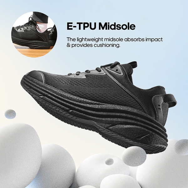 [FlexLife] Men's Knitted Comfortable Lightweight Running Shoes - BLACK - 5